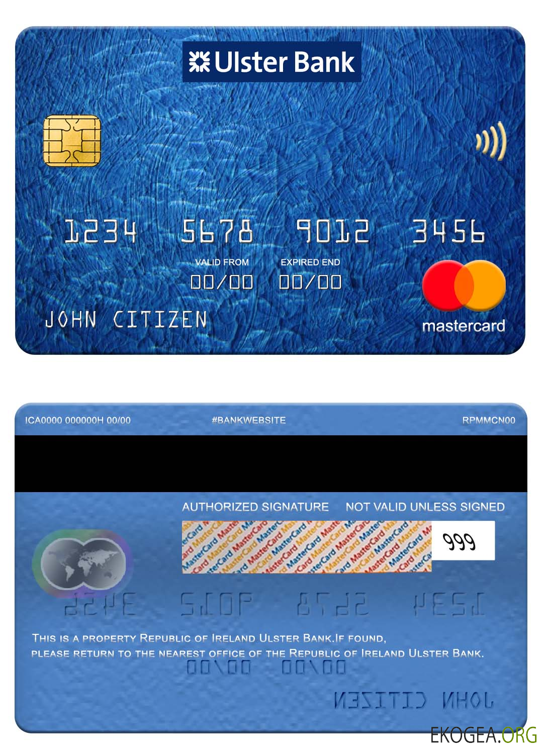 République d'Irlande Ulster Bank mastercard